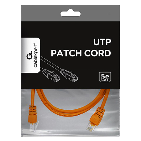  2m, Patch Cord  Orange, PP12-2M/O, Cat.5E, Cablexpert, molded strain relief 50u" plugs