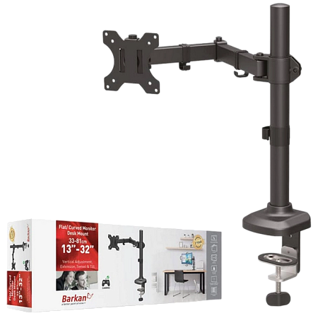 Table/desk stand for  monitor Barkan M121T, 13"-27", max.12kg, VESA: 75x75, 100x100