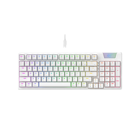 Gaming Keyboard Havit KB885L, Mechanical, Red SW, Hot-Swappable, RGB, 95 Keys, 50M, 1.8m, USB, EN/RU Gaming Keyboard Havit KB885L, Mechanical, Red SW, Hot-Swappable, RGB, 95 Keys, 50M, 1.8m, USB, EN/RU