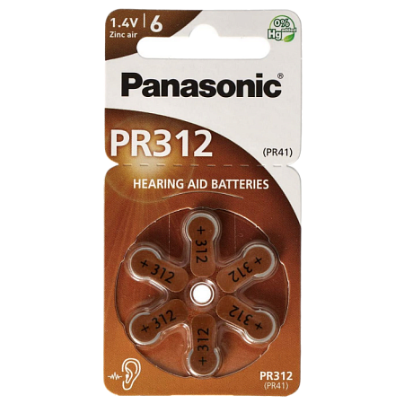 PR312, Blister*6, Panasonic, PR-312/6LB (PR41), 3.6x7.9mm, 170mAh