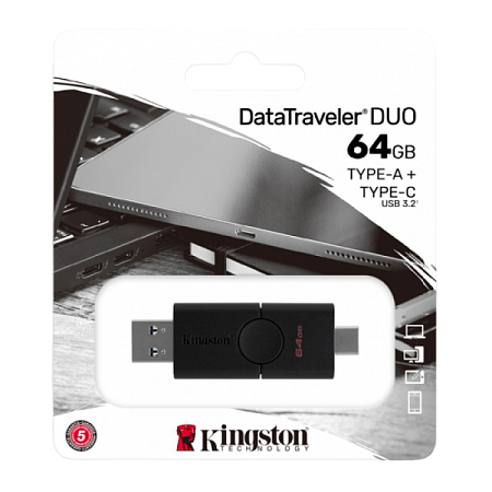 USB Flash накопитель Kingston DataTraveler Duo, 64Гб, Чёрный