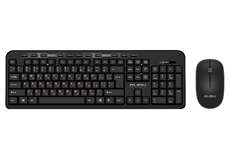 Wireless Keyboard & Mouse SVEN KB-C3200W, Multimedia, Splash proof, Battery indicator, 1600 dpi, 4 b Wireless Keyboard & Mouse SVEN KB-C3200W, Multimedia, Splash proof, Battery indicator, 1600 dpi, 4 b