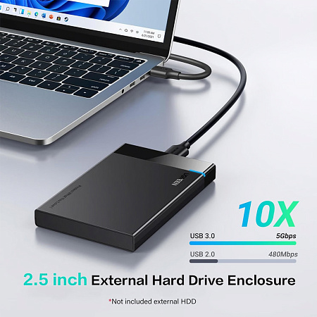 UGREEN US221 2.5" SATA HDD / SSD Enclosure 5Gbps USB 3.0 Micro-B