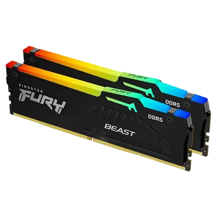 Оперативная память Kingston FURY Beast RGB, DDR5 SDRAM, 6400 МГц, 32 ГБ, KF564C32BBEAK2-32