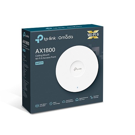 Wi-Fi 6 Dual Band Access Point TP-LINK "EAP610", 1775Mbps, MU-MIMO, Gbit Port, Omada Mesh, PoE+