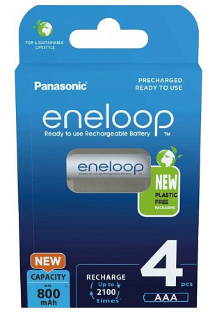  AAA  Eneloop 800mAh, Blister*4, Panasonic, BK-4MCDE/4BE