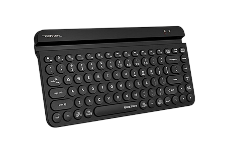 Wireless Keyboard A4Tech FBK30, Compact, Low Profile, Round Keycaps, Quiet Key, Smartphone Cradle, 1
