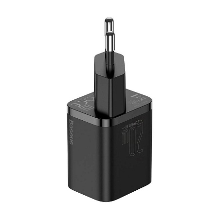 Baseus Super Si Quick Charger Type-C PD3.0 20W (With Baseus Cable Type-C to Lightning 1m),Black Baseus Super Si Quick Charger Type-C PD3.0 20W (With Baseus Cable Type-C to Lightning 1m),Black