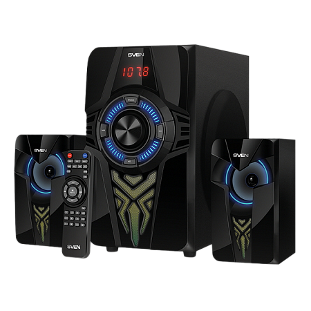 Speakers SVEN "MS-2070" SD-card, USB, FM, remote control, Bluetooth, Black, 60w/30w + 2x15w/2.1