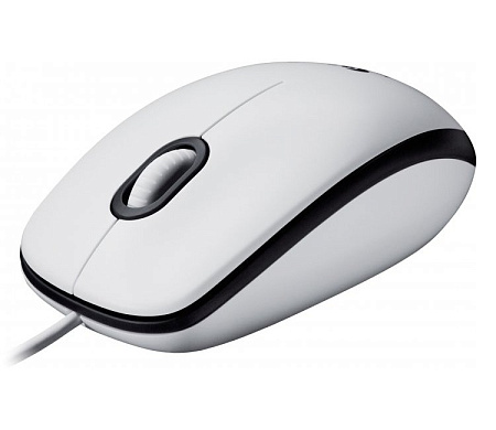 Mouse Logitech M100, 1000 dpi, 3 buttons, Ambidextrous, 90g, 1,8m, USB, White