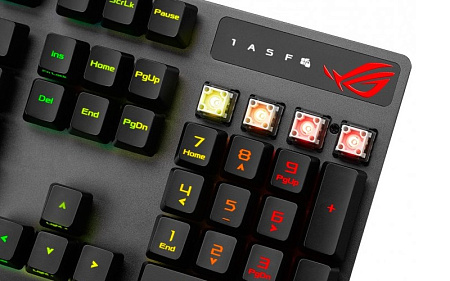 Gaming Keyboard Asus Strix Scope RX, Mechanical, RX Red Optica SW, RGB, PBT, IP57, USB Passthrough, 