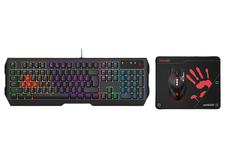 Gaming Keyboard & Mouse & Mouse Pad Bloody B1700, (B140N/ES7/BP-50M), Programmable, Backlit, 1.8m, U Gaming Keyboard & Mouse & Mouse Pad Bloody B1700, (B140N/ES7/BP-50M), Programmable, Backlit, 1.8m, U