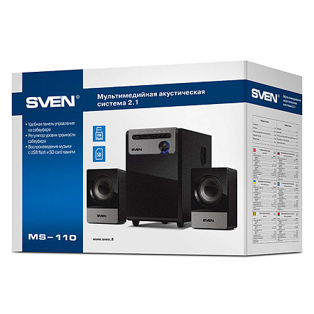 Speakers SVEN "MS-110" Black, 10w / 5w + 2x2.5w / 2.1 Speakers SVEN "MS-110" Black, 10w / 5w + 2x2.5w / 2.1
