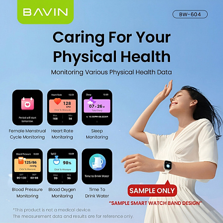 BAVIN Smart Watch, HD Display, Fitness Tracker, Dual Straps, Black