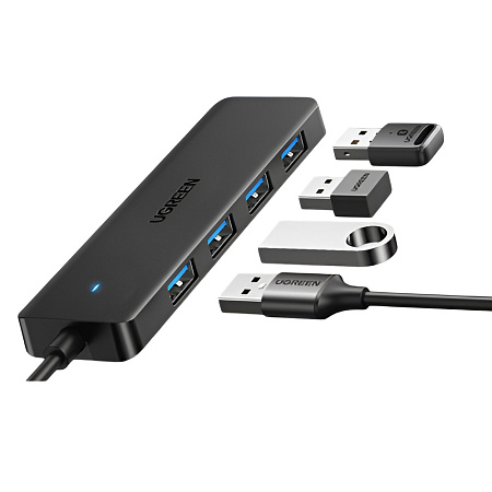 UGREEN HUB 4in1 USB-A to 4*USB-A3.0, 1.0m | CM219, Black UGREEN HUB 4in1 USB-A to 4*USB-A3.0, 1.0m | CM219, Black