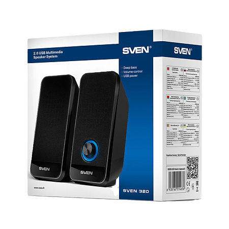 Speakers SVEN "320" Black, 6w, Power: USB / DC 5V