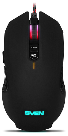Gaming Mouse SVEN RX-G955, 600-4000 dpi, 8 buttons, 148g., Ambidextrous, Programmable, Built-in memo