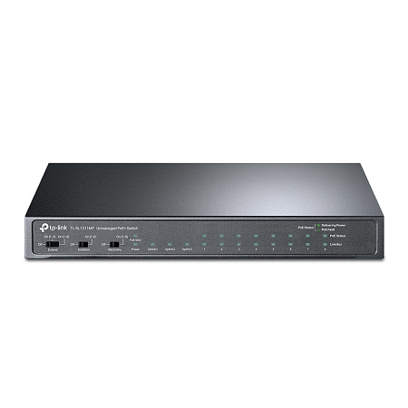.8-port 10/100Mbps POE+ Switch TP-LINK "TL-SL1311MP", 8xPoE+ 2xGbE Ports, 124W Budget, SFP, Auto Rec