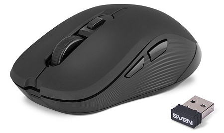 Wireless Mouse SVEN RX-560SW, 800-1600 dpi, 6 buttons, Ergonomic, Silent, Soft-touch, 60g., 1xAA, 2.