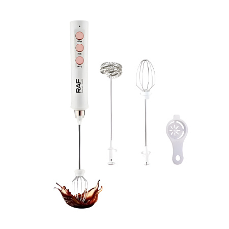Raf Portable Milk Foaming and Egg mixer 3in1 R.342W, White
