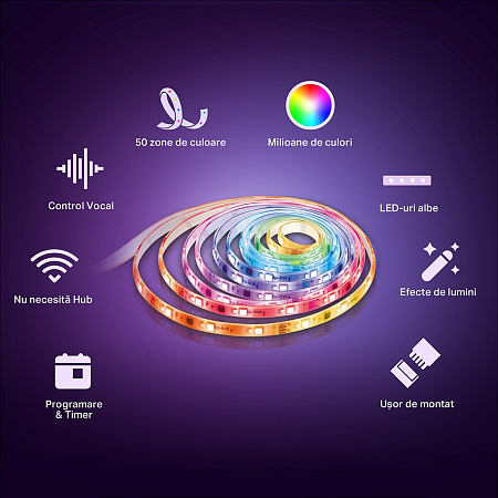 TP-LINK "Tapo L930-5", Smart Wi-Fi LED Dimmable Strip, Multicolor, Multizone+White, 5 Meters,1000lm