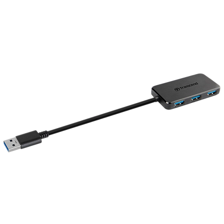 USB  3.0 Hub 4-port Transcend "TS-HUB2K" Black (1xUSB-A 3.0 to 4xUSB-A 3.0 5Gb/s)