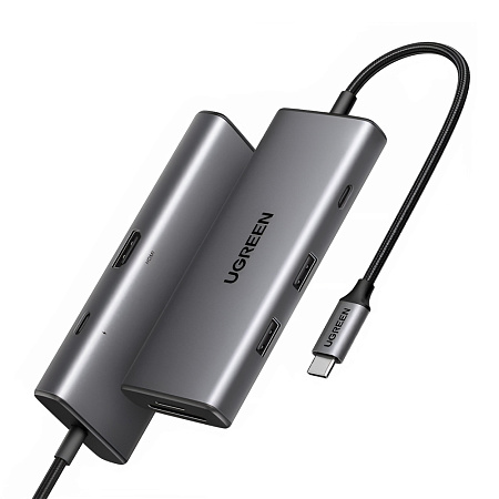 UGREEN Docking Station 7in1 USB-C to 1*HDMI 4K@30Hz + 2*USB-A3.0 + 2*USB-C3.2 + 1*LAN + 1*SD + 1*TF + PD 100W | CM498, Gray UGREEN Docking Station 7in1 USB-C to 1*HDMI 4K@30Hz + 2*USB-A3.0 + 2*USB-C3.2 + 1*LAN + 1*SD + 1*TF + PD 100W | CM498, Gray