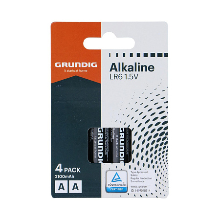 GRUNDIG Battery Alkaline AA/LR6 21000mAh 4pcs Pack Shrink