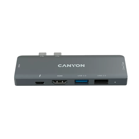 Docking Station Canyon DS-5B for MacBook, 7-in-1, USB3.0, USB-C, USB2.0, 2xHDMI, SD, MicroSD, PD 100