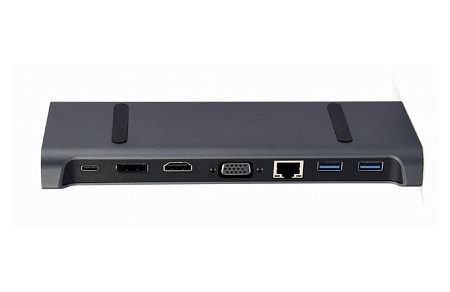 Docking Station Gembird A-CM-COMBO9-02, 3xUSB3.1, USB-C, HDMI, DP, VGA, LAN, 3.5mm, PD 87W, Metal ho