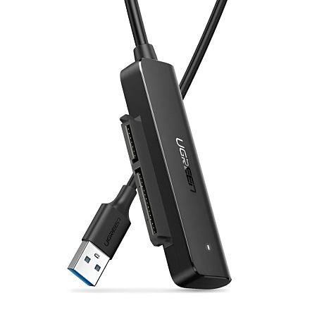 UGREEN Adapter USB-A 3.0 to 2.5" SATA III, Support UASP, S.M.A.R.T, TRIM, up to 5Gbps, 50cm CM321, Black