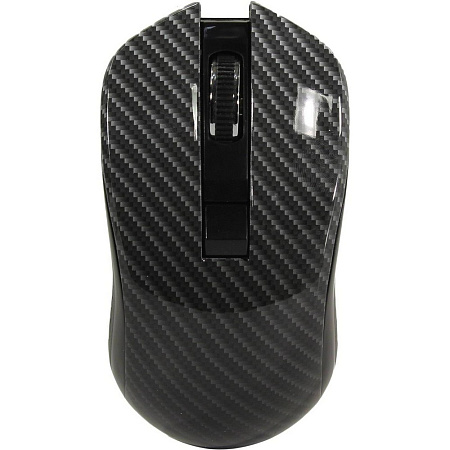 Wireless Mouse Qumo Kevlar, Optical, 800-1600 dpi, 4 buttons, Ambidextrous, 1xAA, Black