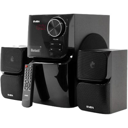 Speakers SVEN "MS-305" Bluetooth, SD-card, USB, FM, Remoute, Black, 40w / 20w + 2x10w / 2.1 Speakers SVEN "MS-305" Bluetooth, SD-card, USB, FM, Remoute, Black, 40w / 20w + 2x10w / 2.1