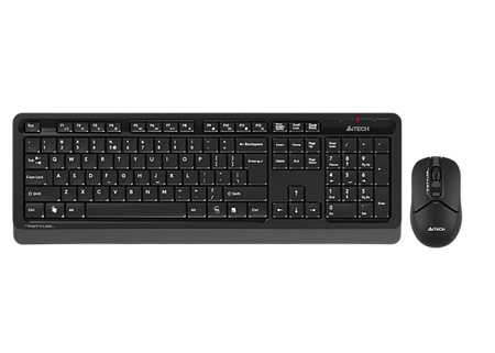 Wireless Keyboard & Mouse A4Tech FG1012S,12 Fn keys, Laser Engraving, Splash Proof, Silent Mouse, 12