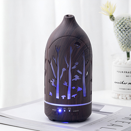 Bobolyn Wood Grain Aroma Diffuser Ultrasonic 100x100x203mm, Dark Wood