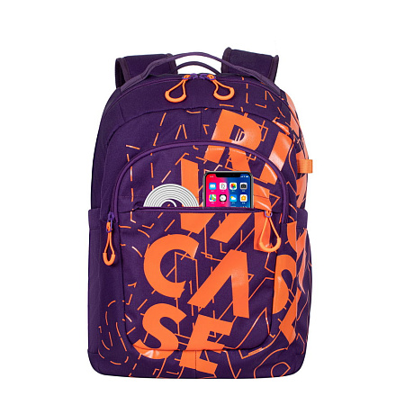 Backpack Rivacase 5430, for Laptop 15,6" & City bags, Violet/Orange