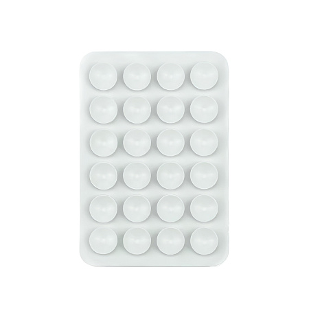WOO Silicone Suction Cup Phone Mount Pad, 3M Adhesive, 24-Piece Backing, White
