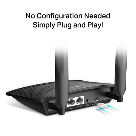 4G LTE Wi-Fi N Router TP-LINK, "TL-MR100", 300Mbps, 2xDetachable Antennas