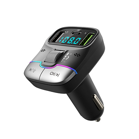 Helmet FM Transmitter 2*USB+1*PD 25W G40, Black