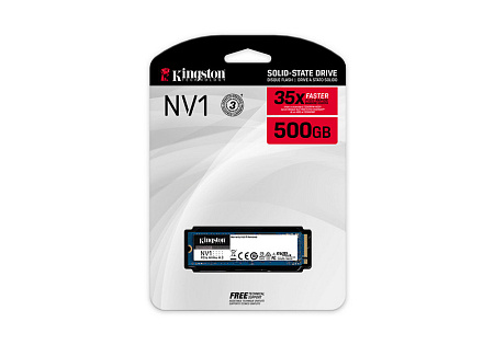 .M.2 NVMe SSD   500GB  Kingston  NV1 [PCIe 3.0 x4, R/W:2100/1700MB/s, 120TBW, 3D-NAND TLC]