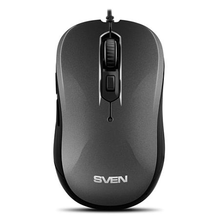 Mouse SVEN RX-520S, 800-3200 dpi, 6 buttons, Ambidextrous, Silent, 83g., 1.5m, USB, Gray