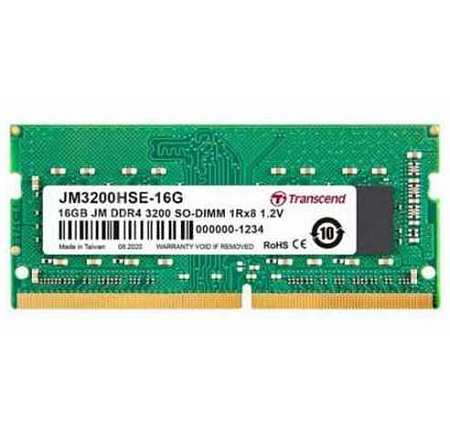 16GB DDR4-  3200MHz  SODIMM  Transcend PC25600, CL22, 260pin DIMM 1.2V