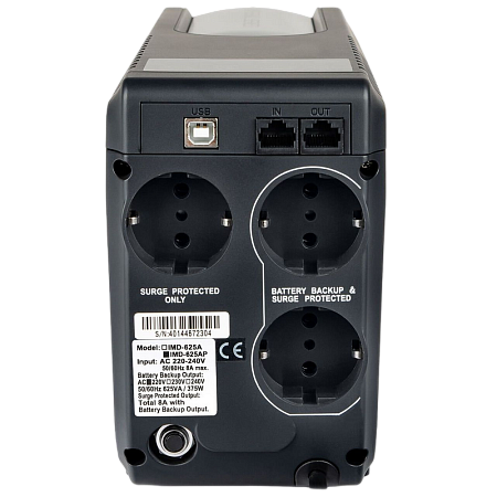 UPS PowerCom IMD-625AP 625VA/375W Line Interactive, AVR, LCD, RJ45/RJ11, USB, 3xSchuko Sockets