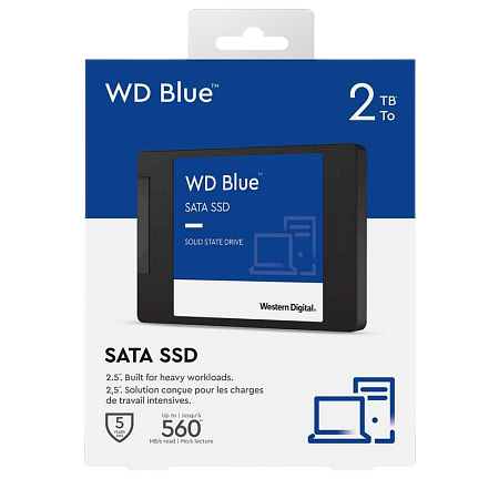 2.5" SATA SSD 2.0TB  WD Blue [R/W:560/530MB/s, 95/84K IOPS, 88SS1074, 3D-NAND TLC BiCS3]