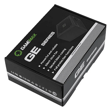 Power Supply ATX 500W GAMEMAX GE-500, 80+, 120mm, Active PFC, Temperature control fan, Black