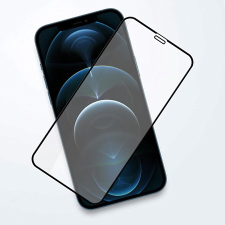 Helmet Diamond Glass 5D iPhone 12/12 Pro, Black Helmet Diamond Glass 5D iPhone 12/12 Pro, Black