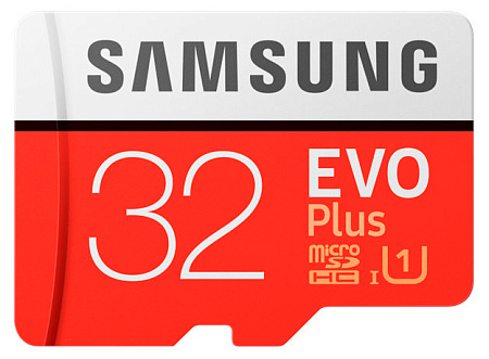 Карта памяти Samsung EVO Plus MicroSD, 32Гб (MB-MC32GA/RU)