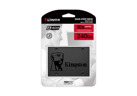2.5" SATA SSD  240GB  Kingston A400 "SA400S37/240G" [R/W:500/350MB/s, Phison S11, 3D NAND TLC] 
