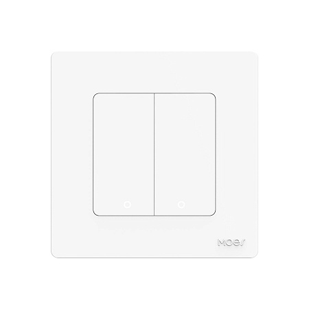 Moes Zigbee Star Ring Smart Push Button Swicth 2 Gang CR2032, White