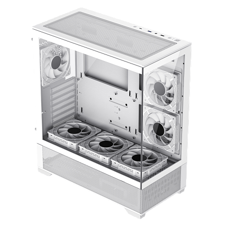 Case ATX GAMEMAX Vista AW, w/o PSU, 0.6mm, 6x120mm ARGB, ARGB Hub, RC, Front&Side Tempered Glass, 1x